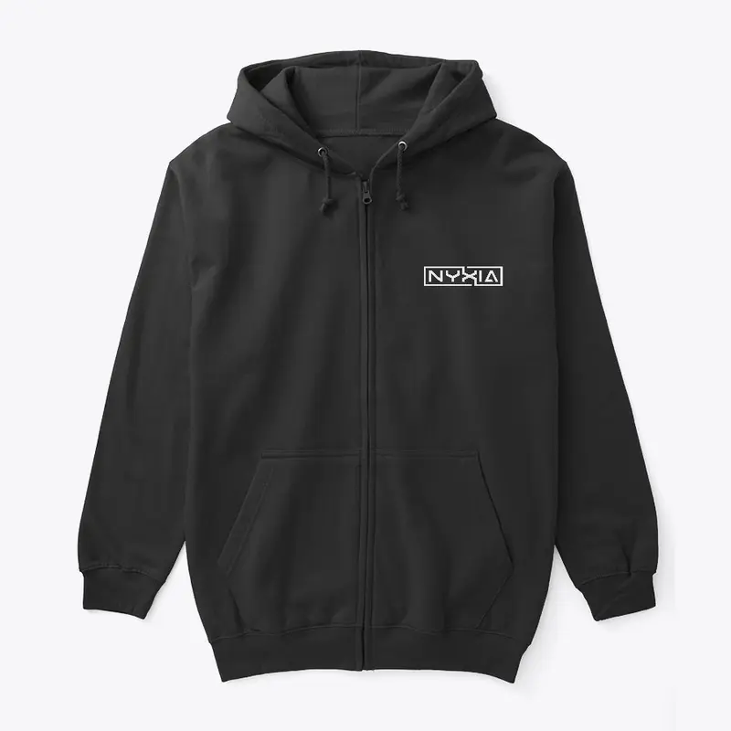 White Logo Zip Hoodie